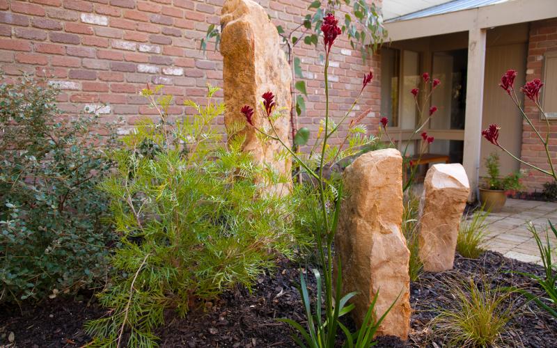 garden rock feature native garden