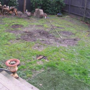 Fire pit landscaping – BEFORE